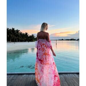 NWT Chio Di Stefania Sheer Maxi Dress Size Medium